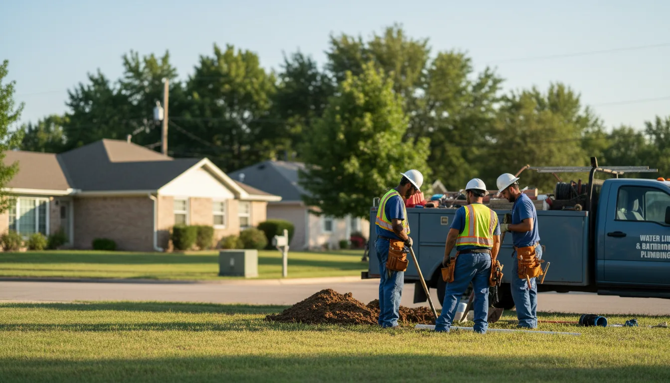 Residential water line and bathroom plumbing service in Pawnee, TX